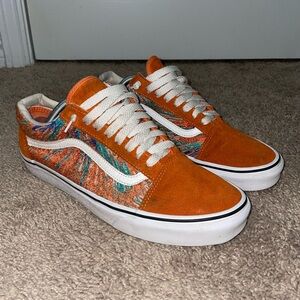 Vans Old Skool Orange Blue and Green Size 11